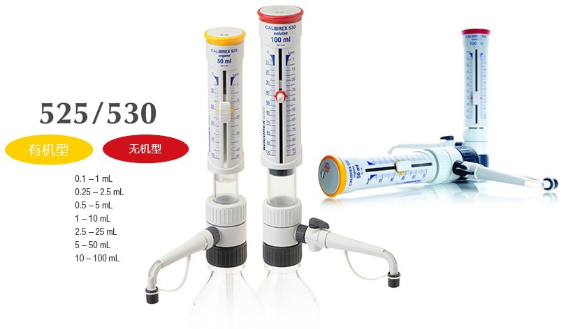 SOCOREX 530无机型瓶口分液器（带流量控制阀） 5-50mL - 无机瓶口分液器