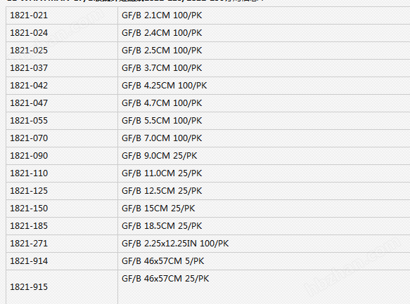 1821-070-沃特曼GF/B无粘合剂玻璃微纤维滤纸1.0um