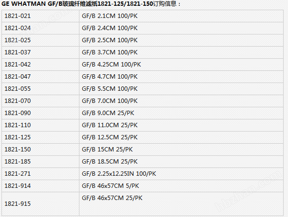 玻璃纤维滤纸滤膜-Whatman GF系列玻璃纤维滤纸滤膜