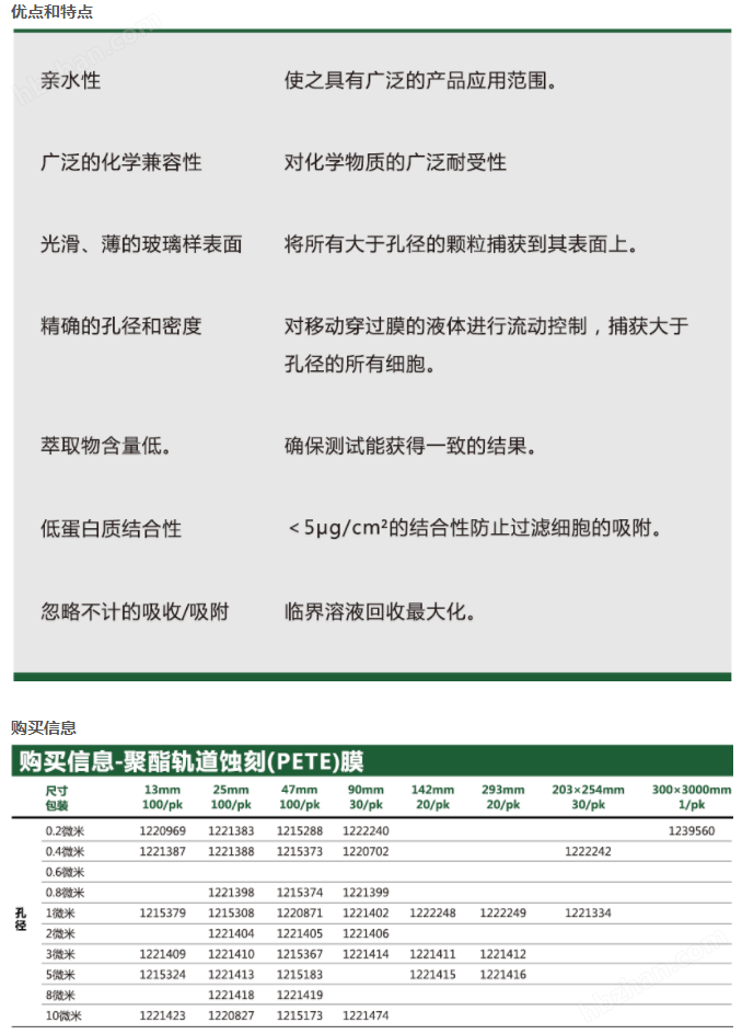 1221398-意大利0.8um25mmGVS聚酯轨道蚀刻PETE膜